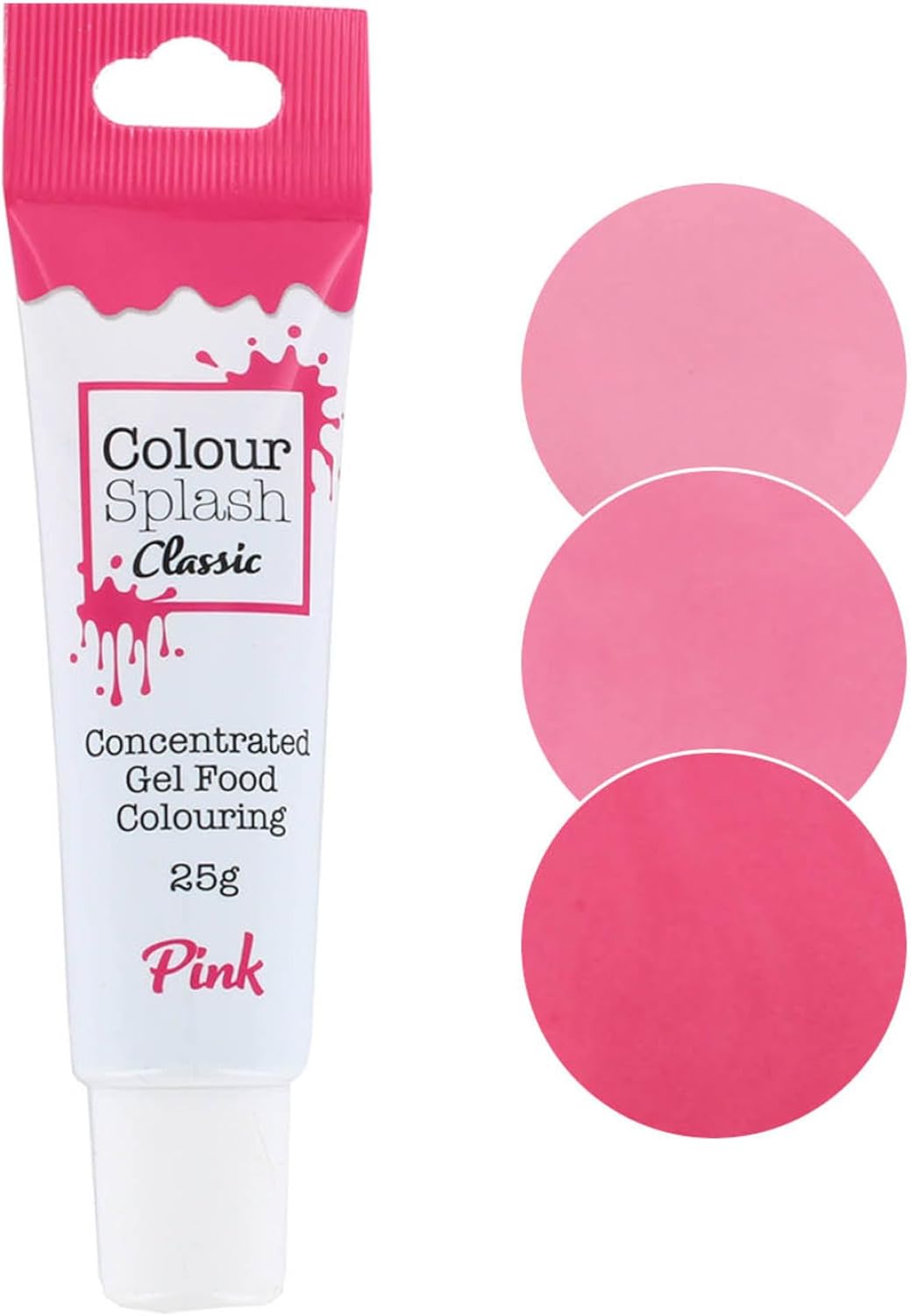 COLOUR SPLASH Food Colouring Gel Tube, Edible Ingredients, Highly Concentrated Gels, Easy to Use Squeezy Tubes, Transform Plain Cakes Into Bright, Eye-Catching Creations - Pink 25g