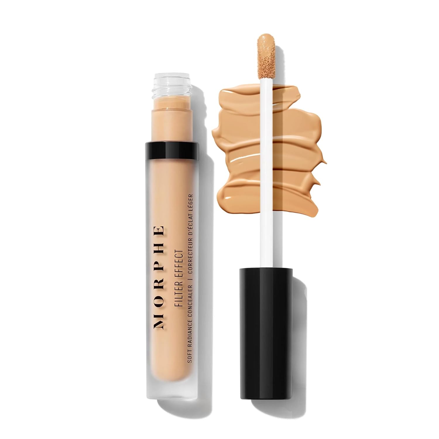 Morphe Filter Effect Soft Radiance Concealer - Buildable Coverage Liquid Concealer Face Makeup with Hyaluronic Acid & Pomegranate Extract & a Natural Radiant Finish - Medium 16 (Neutral) (0.12 fl oz)