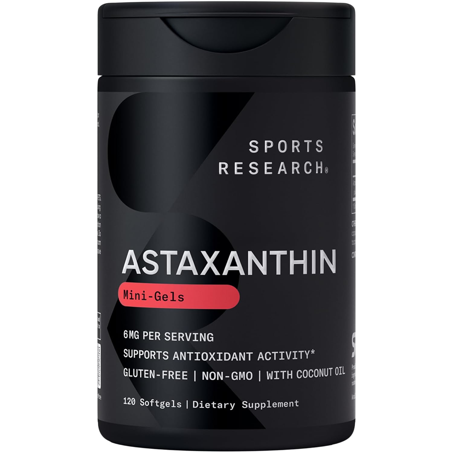 Sports Research® Icelandic Astaxanthin 6mg w/Coconut Oil - 120 Count | Antioxidant Supplement for Skin & Eye Health Support | Soy-Free, Non-GMO, Gluten-Free