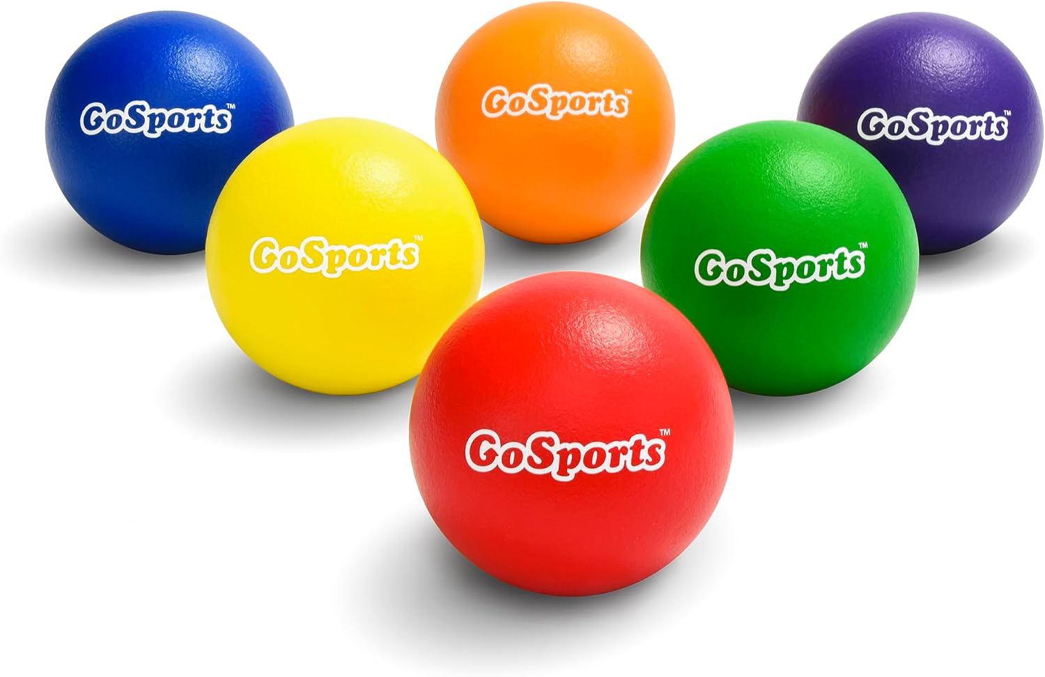 GoSports Soft Skin Foam Playground Dodgeballs - Set of 6 Includes Mesh Carry Bag