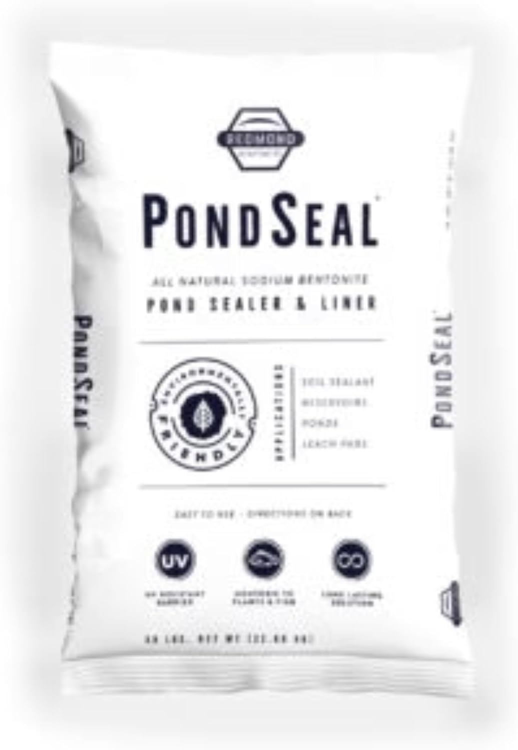 PondSeal Bentonite Clay Pond Sealer for Water Containment | Natural Expanding Clay for Ponds, Lagoons, Canals & Decorative Water Features | Mix & Blanket Application Methods | 50LB Bag