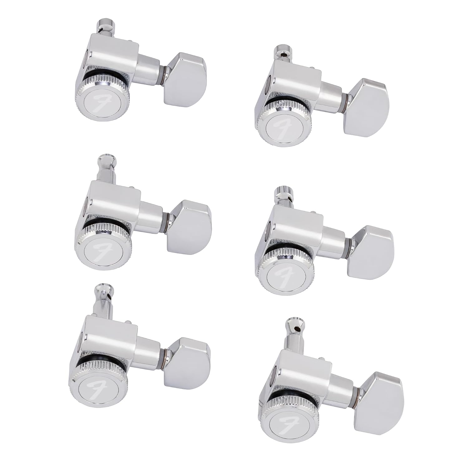 Fender Locking Tuners Stratocaster Guitar Tuners, Polished Chrome, for Right-Handed Guitar, 1.7x10x4.5 Inches, Set of 6