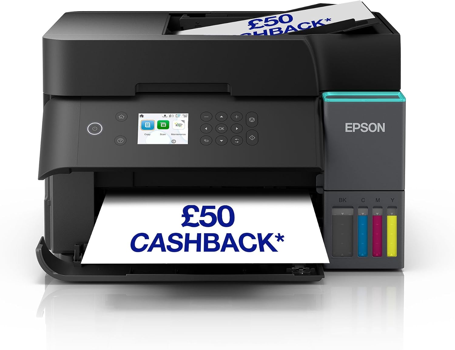 Epson EcoTank ET-3950 Ink Tank Printer | Home Office Use | Wireless | A4 | Duplex Print, Copy, Scan | 6.1cm LCD Screen | 30-Page ADF | Includes up to 3 Years of Ink