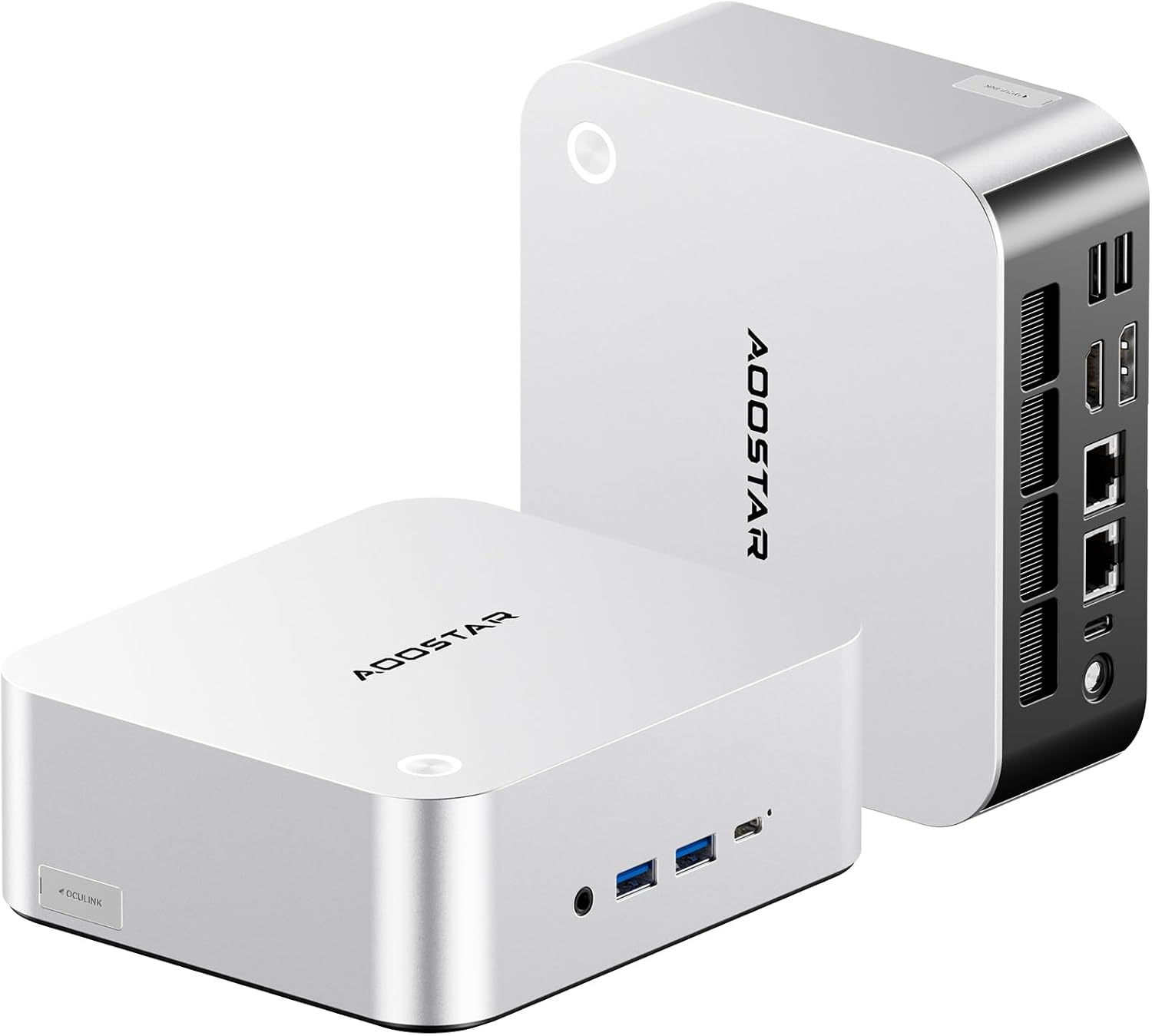AOOSTAR MACO AMD Ryzen 9 8945HS Mini PC (8C/16T, up to 5.2GHz), Radeon 780M, Barebone (No RAM/SSD/OS), OCuLink eGPU, Dual USB4, Dual 2.5G LAN, HDMI/DP, WiFi6, OpenCL Support — Mini Gaming Desktop