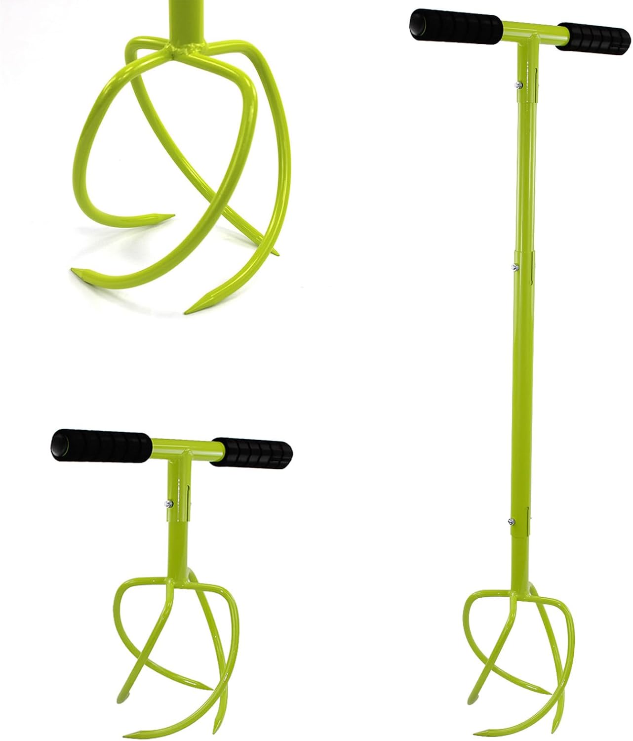 Crystals Manual Twist Tiller & Soil Cultivator – Heavy-Duty Hand Tiller for Gardening, Post Hole Digger, Bulb & Flower Planting, Ice Holes, Soil Aeration, Fertilizer Mixing – 900mm x 370mm
