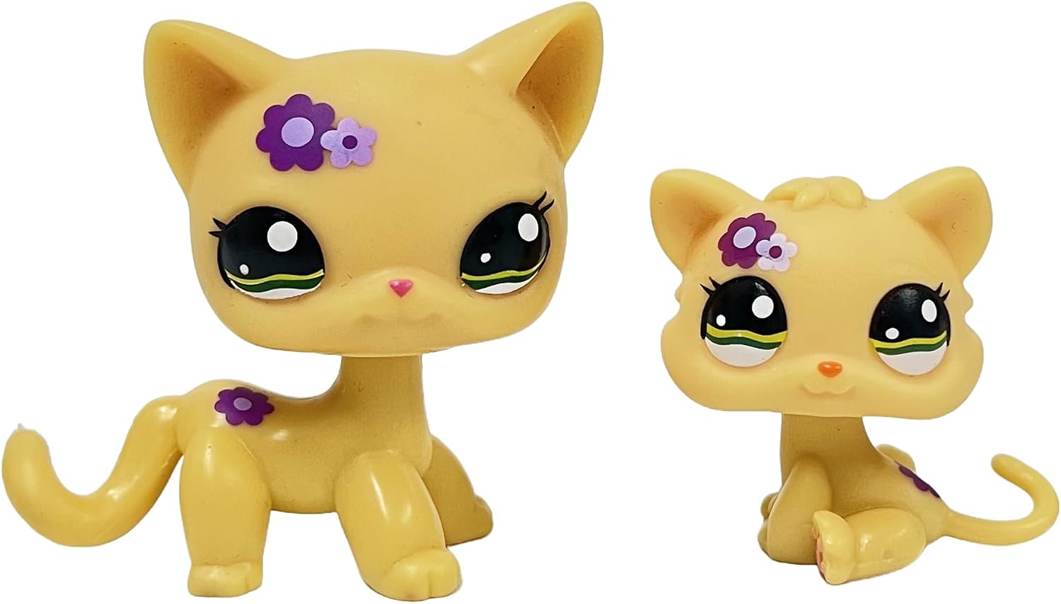 2pcs/Set Custom Pet Shop Toy Flocked Cat Collie Great Dane Cocker Spaniel Dachshund Dog with Baby Puppy Kitten OOAK (1962&1962S)
