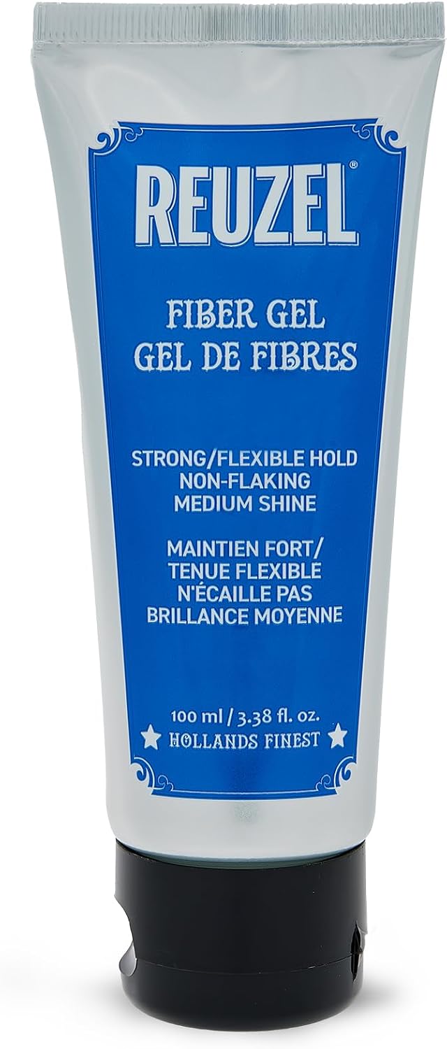 Reuzel Fiber Gel for Men - Alcohol Free Formula - Subtle, Sugary Rum Fragrance - Non Sticky and Flake Free - Adds Fullness and Structure to the Hair - Firm Holding Power - Easy to Wash Away - 100 ml