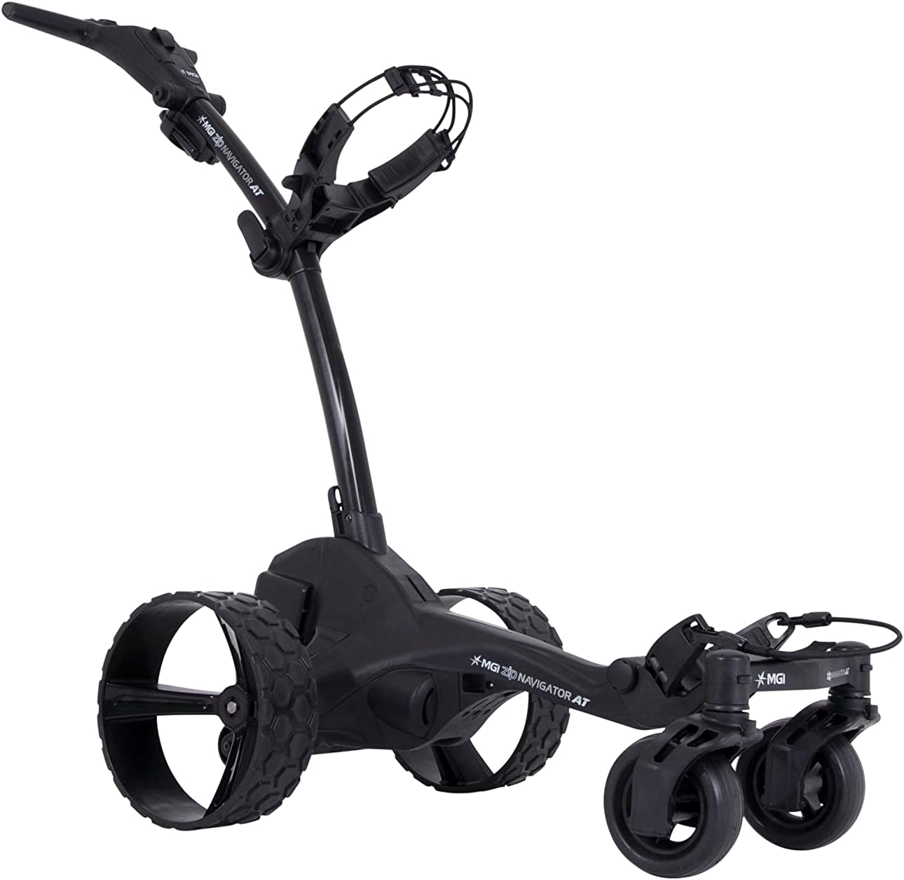 MGI Zip Navigator All Terrain Electric Golf Cart - 36 Hole Battery - Remote Control - (Drink, Umbrella, GPS-Phone)