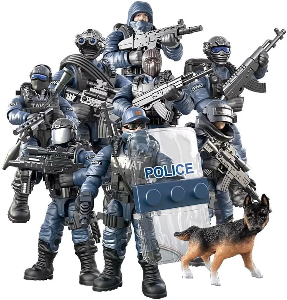 Special Forces Mini Military Action Figure with Weapons and Accessories (Lightning SWAT Team XJ-9902)…