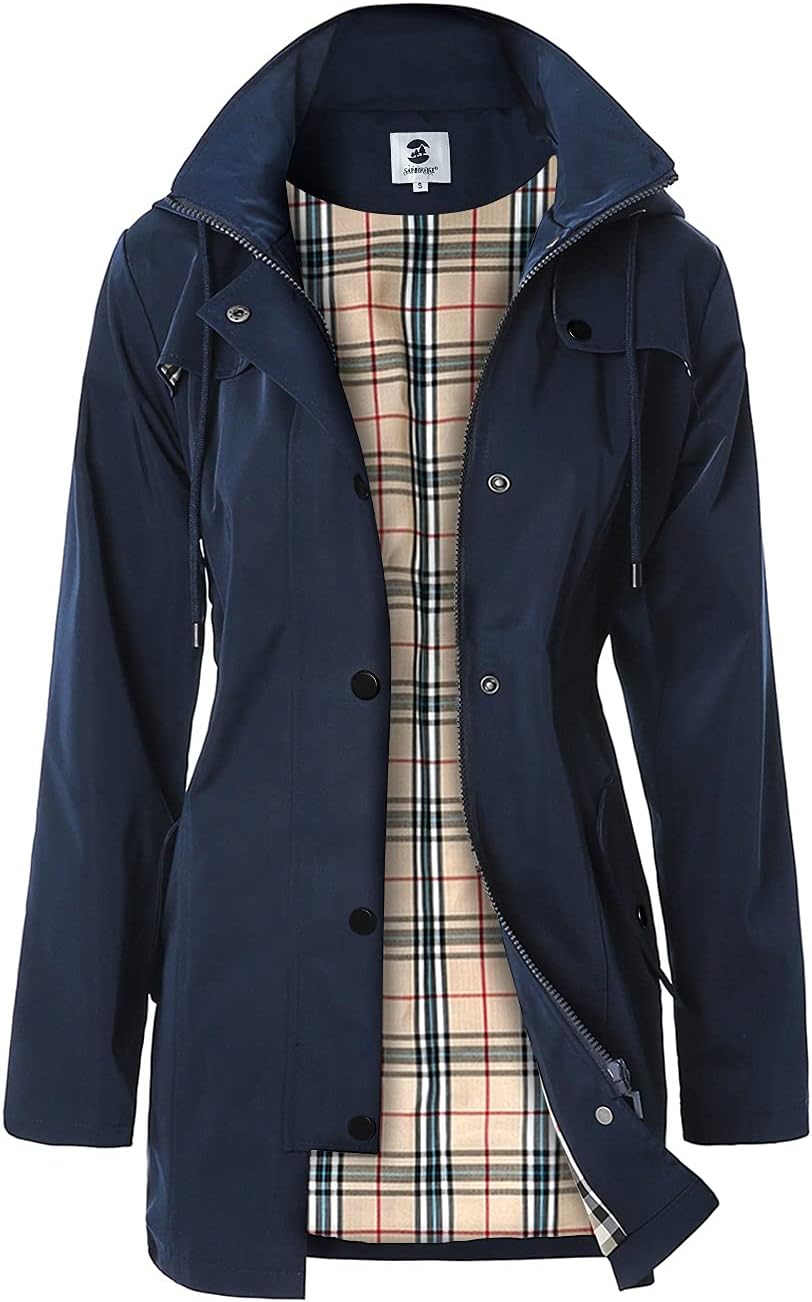 SaphiRose PONCHO Women's Long Hooded Rain Jacket Outdoor Raincoat Windbreaker