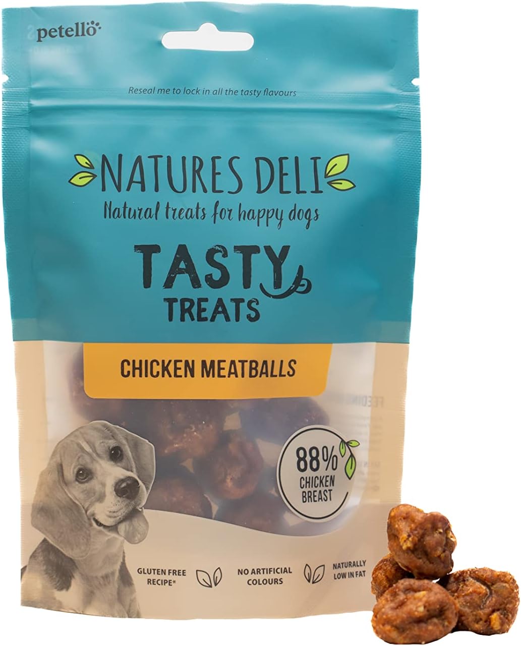 Natures Deli Chicken Balls Dog Treats, Gluten Free Low Fat Bite-size Treats for Dogs, High Protein Dog Biscuits - 100 g