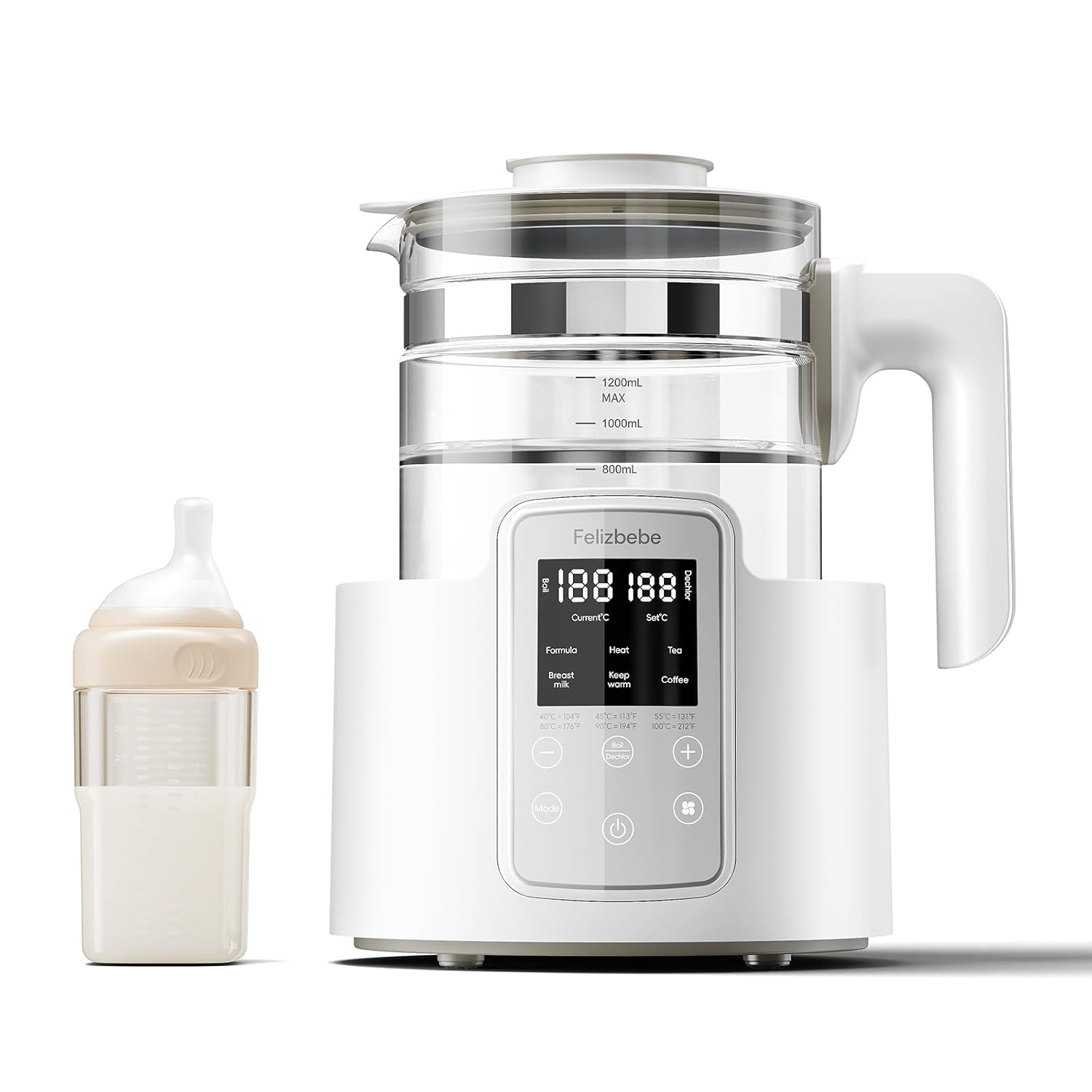 Instant Water Warmer, Electric Kettle Formula Maker Baby Milk Faster Cooling Fan, Baby Bottle Warmer with LCD Display, Breastmilk Warmer Accurate Temperature Control,Milk Warmer, Boil Tea,Coffee
