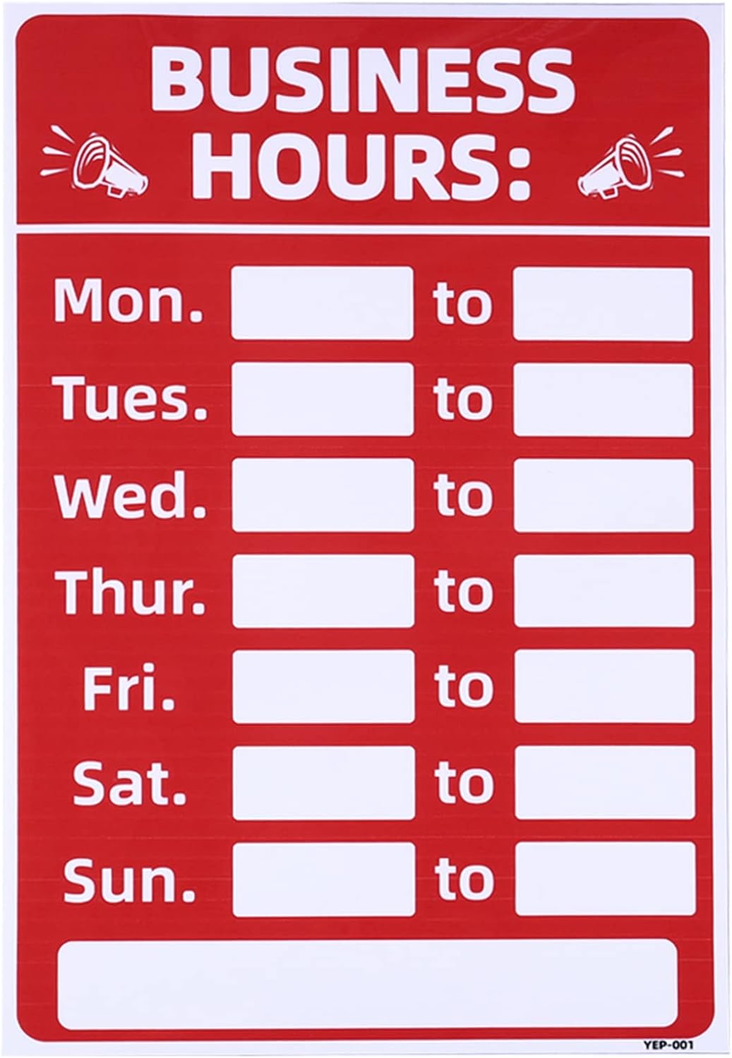 PATIKIL Business Hour Sign, 1 Set 8"x12" PVC Self Adhesive Operation Hour Changeable Store Hours Sign with Number Sticker for Store Business Shop, Red