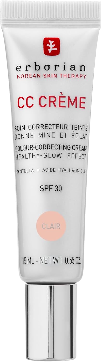 Erborian - CC Cream with Centella Asiatica - Color Correcting Cream with Healthy Glow Effect - Natural and Luminous Finish - Long-Lasting Hydration - Korean Cosmetic Care