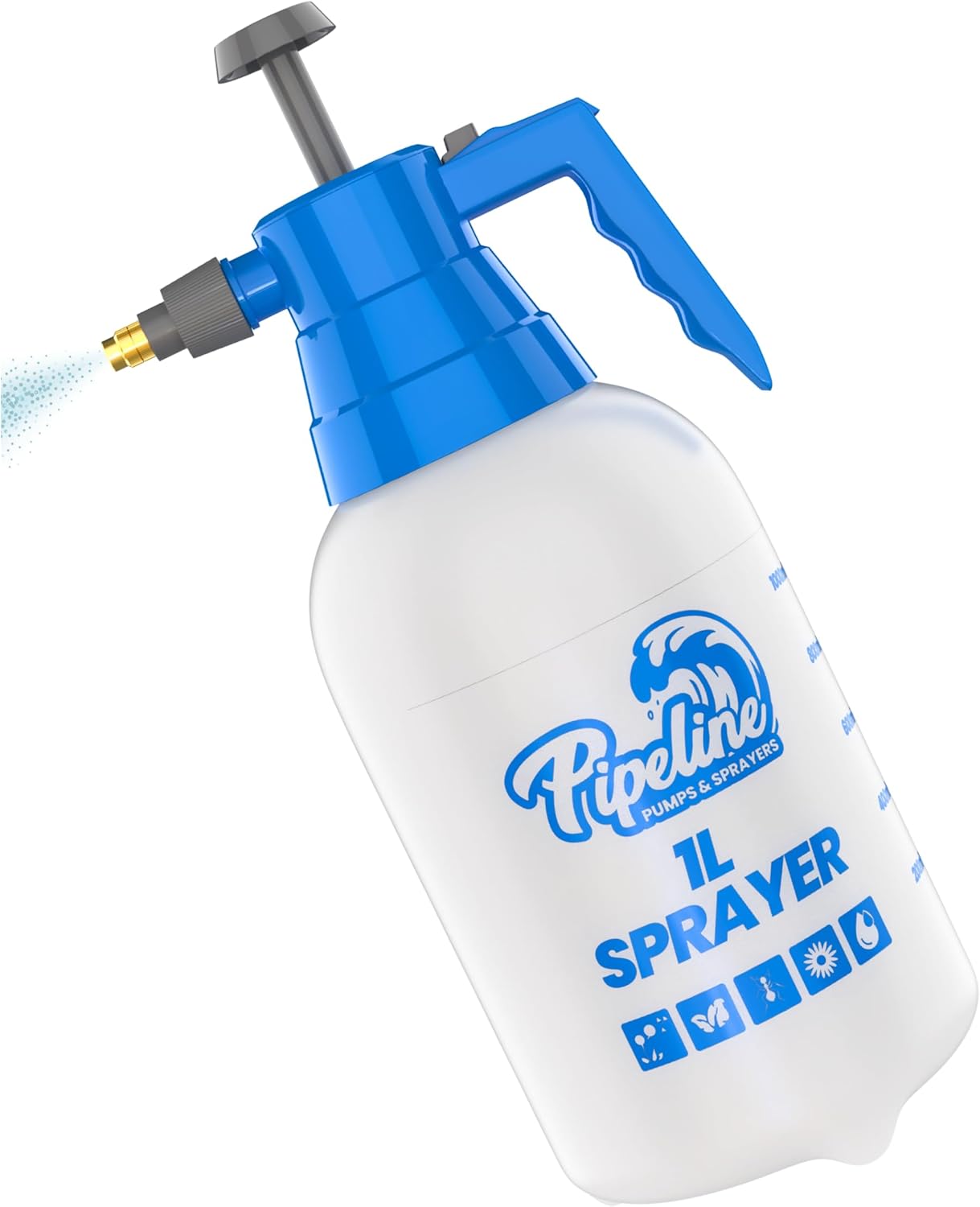 1L Pipeline Pressure Sprayer – Heavy Duty & Multipurpose Garden Sprayer With Easy Pump Action, Adjustable Nozzle & Safety Valve. Perfect for Fertilisers, Foliar Feeds, Cleaning Agents & Pesticides