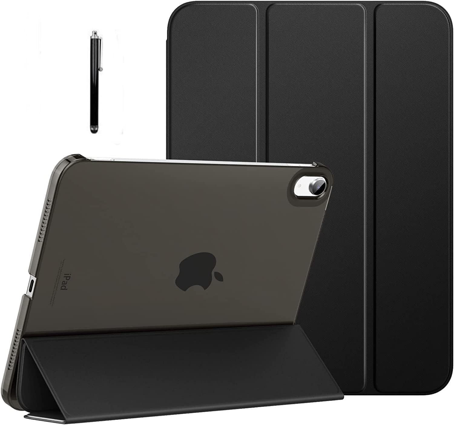 Cover for Apple iPad (A16) 11th/10th Generation (2025/2022) Cover Case, Transparent Smart case for iPad 11th/10th Gen 2025/2022 (Supports Auto Sleep Wake) with Stylus Pen, Black