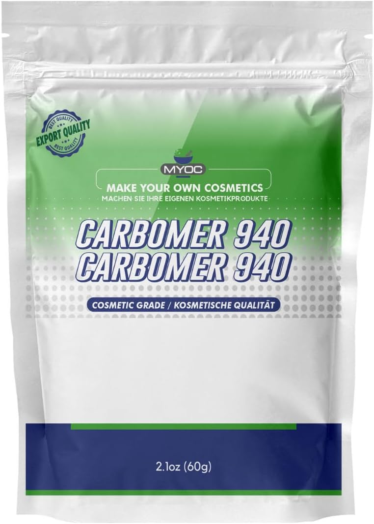 Myoc Carbomer 940 powder(60gm) PH sensitive, gel thickener, viscosity enhancer, stabilizer | Hand sanitizer, gels, Cream, lotions, hydrogel mask, Cosmetics