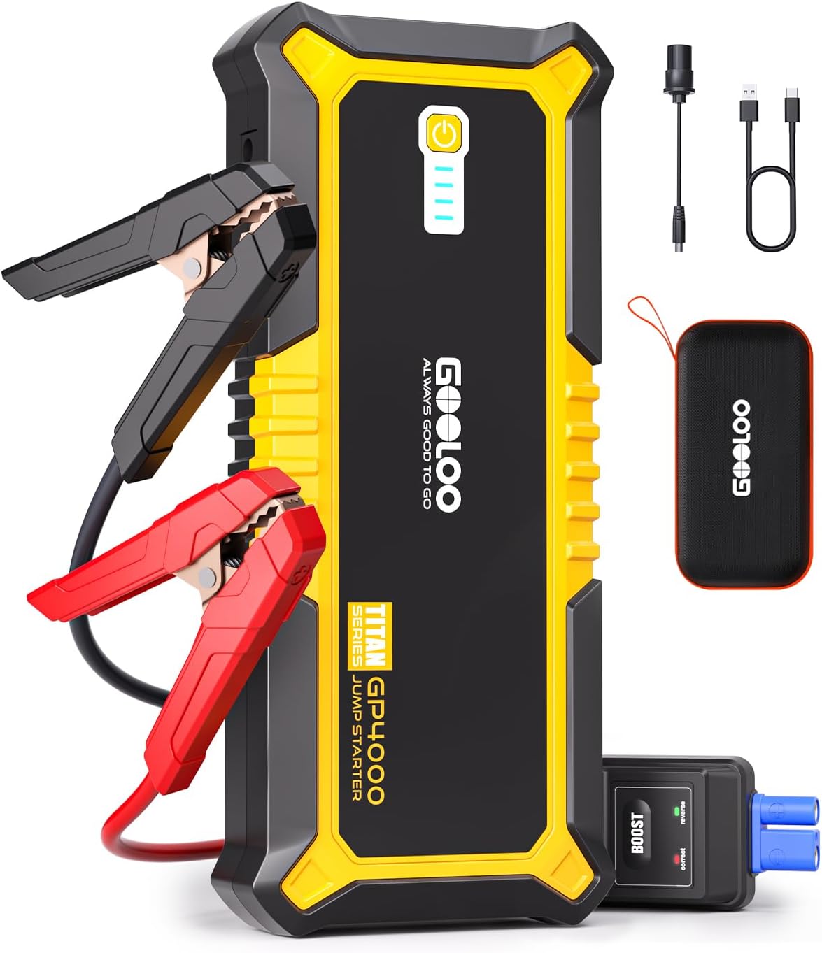 GOOLOO GP4000 4000A Peak Jump Starter for All Gas & 10L Diesel
