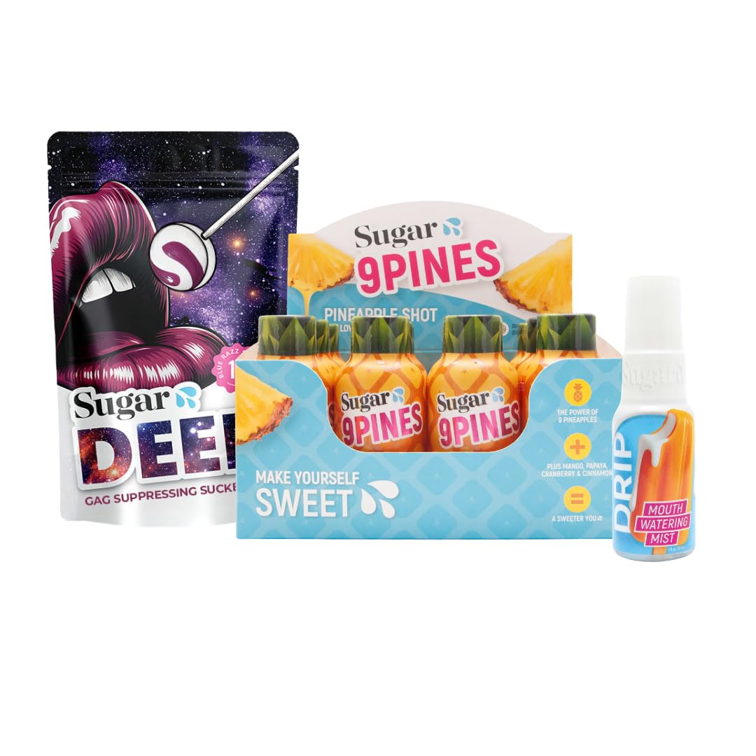 Sugar Splash Wild Weekend Bundle 10 DEEP Gas Suppressing Suckers, 12 9Pines, 1 DRIP Mouth Watering Spray