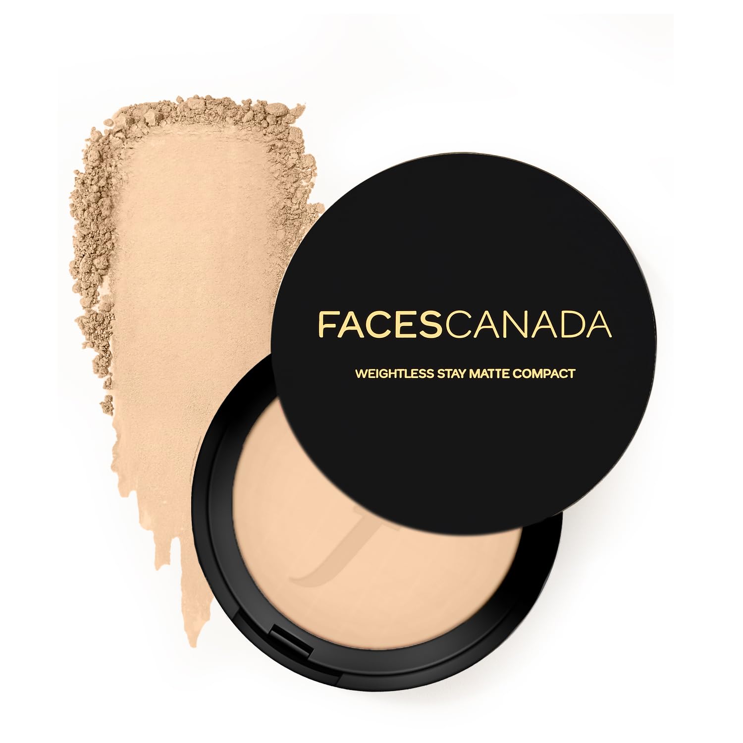 Weightless Matte Finish Compact Powder - Natural | Non Oily Pressed Powder | Easy Blendable & Lightweight | Sun Protection with Vitamin E | 0.32 Oz/9g