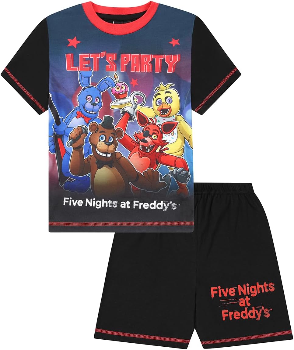 FIVE NIGHTS AT FREDDY'S Lets Party Short Pyjama Set FNAF PJs for Kids