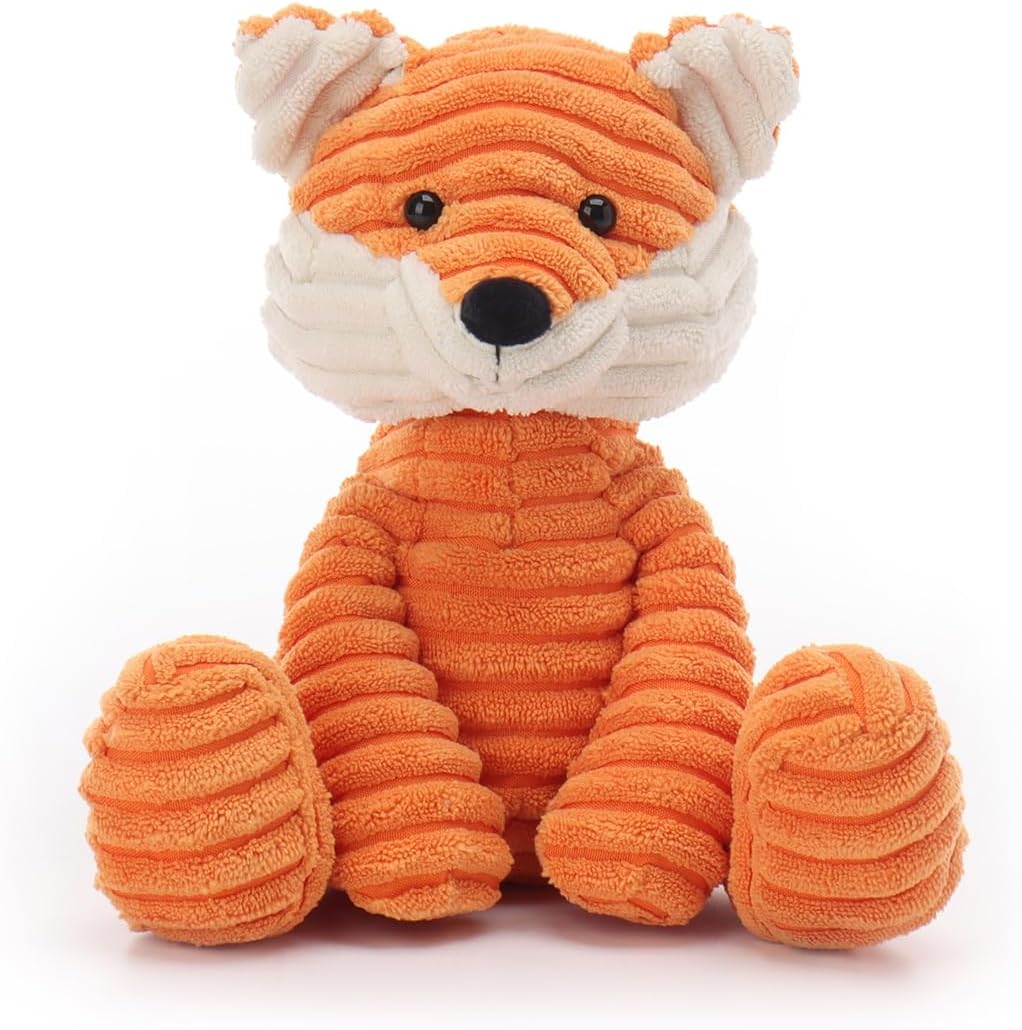 Apricot Lamb Stuffed Animal Soft Corduroy Fox, Toys Plush Cuddly Perfect for Child (Corduroy Fox, 8.7 Inches)