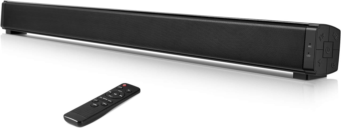 Aisung Soundbar for TV, 32-inch Home Theater Stereo Sound Bar Wall Mountable TV Speakers with Subwoofer, Wireless Bluetooth 5.0, HDMI/Optical/Coaxial/USB/AUX/RCA Compatible