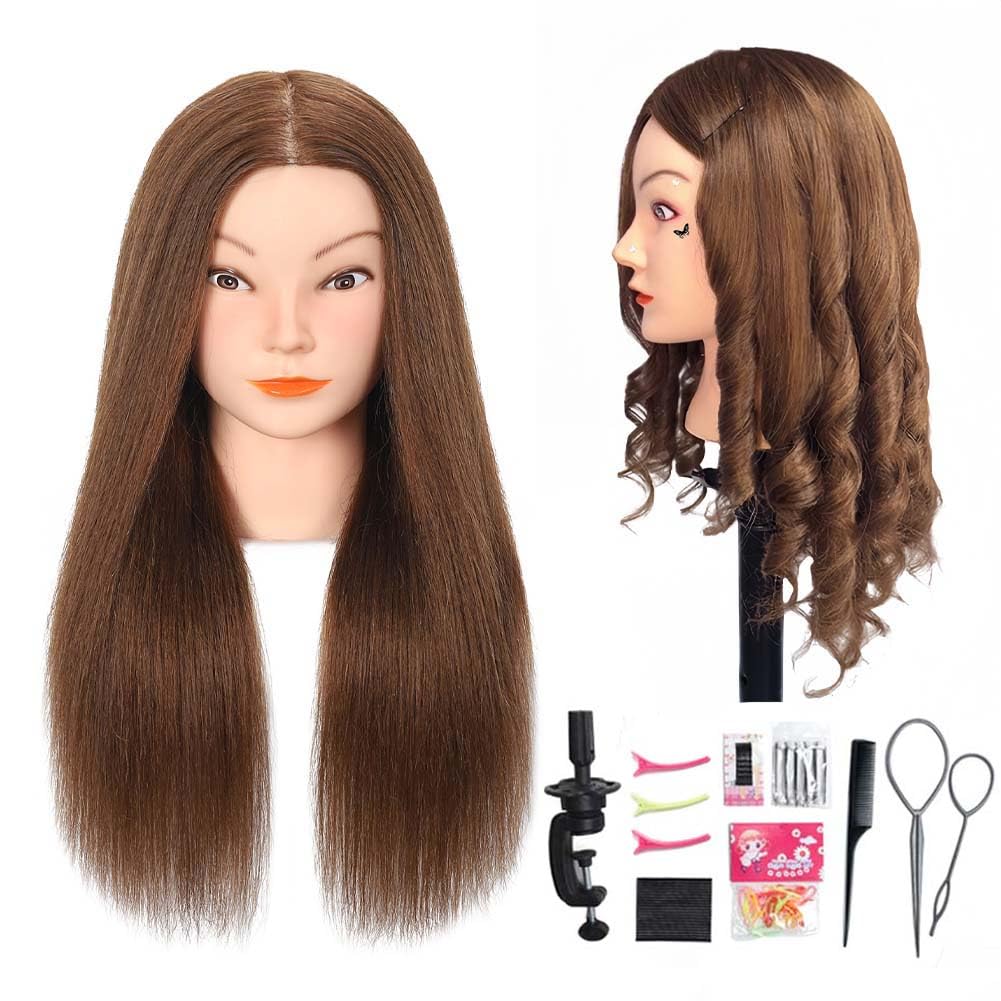 Opini Mannequin Head 100% Real Human Hair for Hairstyle Curling Practice