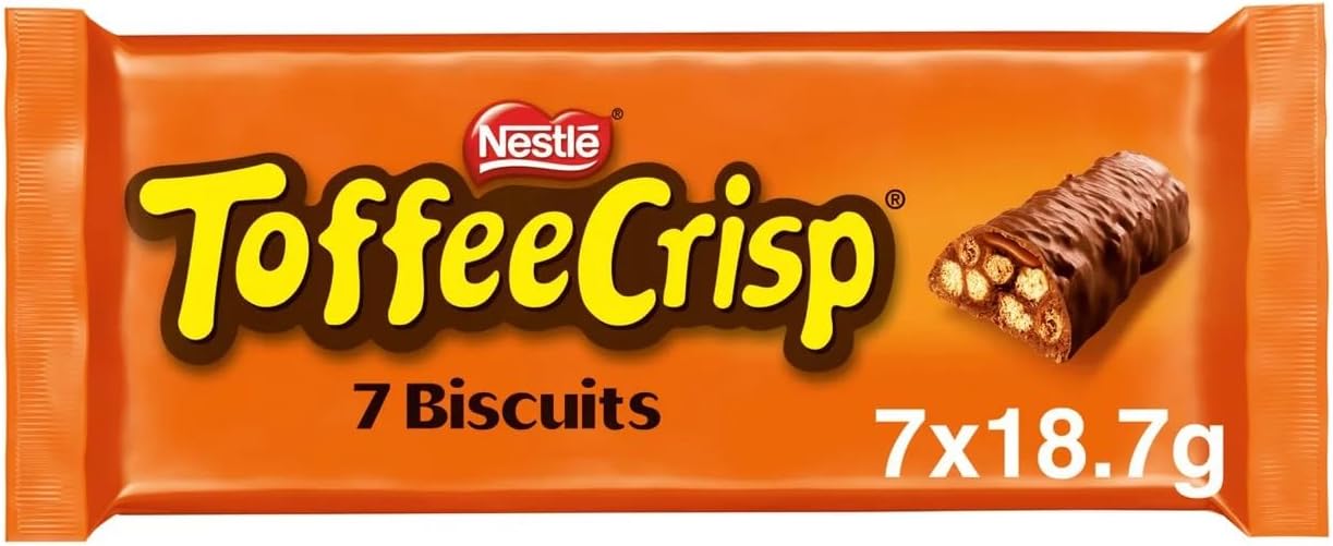 Toffee Crisp Chocolate Biscuit Bar Multipack, 7 x 18.7g