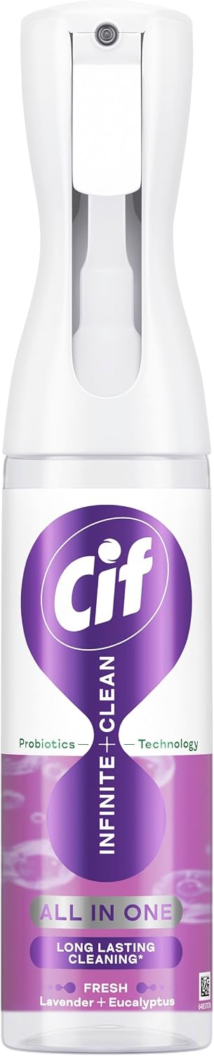 Cif Infinite Clean Lavender & Eucalyptus All in One Cleaner Spray with probiotics technology for a long-lasting clean* 280 ml