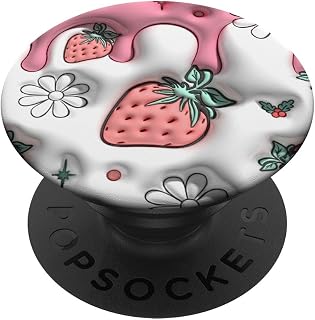 Jummy Strawberry Dessert Dripping Design PopSockets Standard PopGrip
