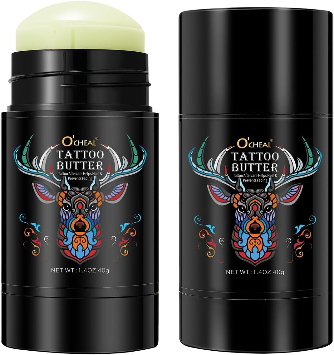 Tattoo Aftercare Butter Balm,Natural Organic Tattoo Cream Moisturizer for Old & New Tattoos Healing Brightener Color Enhance