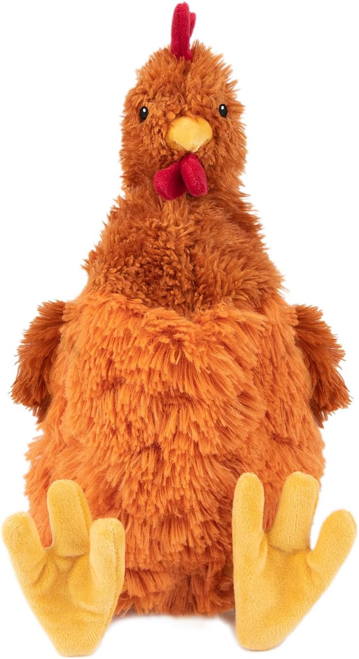 Best Pet Supplies Chicken Crinkle Plush Dog Toys for Interactive Play, Puppy and Senior Indoor Play, Colorful Chicken Toy Shape, Cute and Cuddly - Crinkle Chicken (Brown)