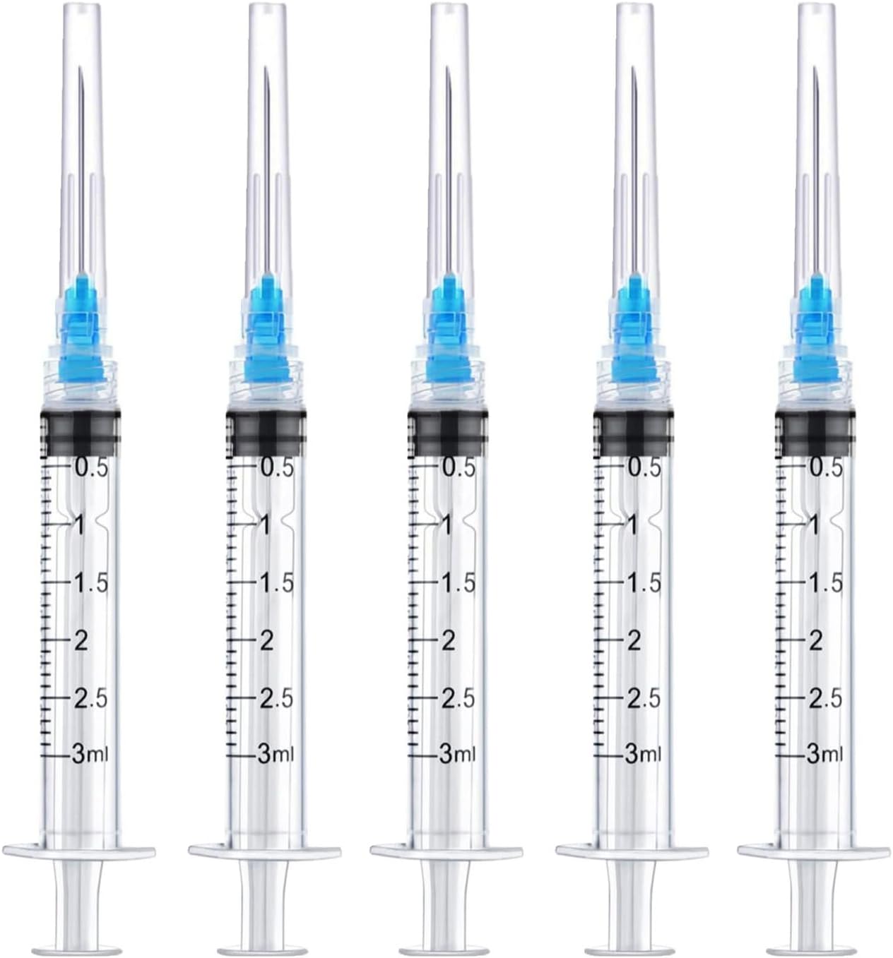 20Pack 3ml 23Ga 1.5inch Luer Lock Syringe Individually Packaged for Scientific Labs, Liquids Refilling and Measuring