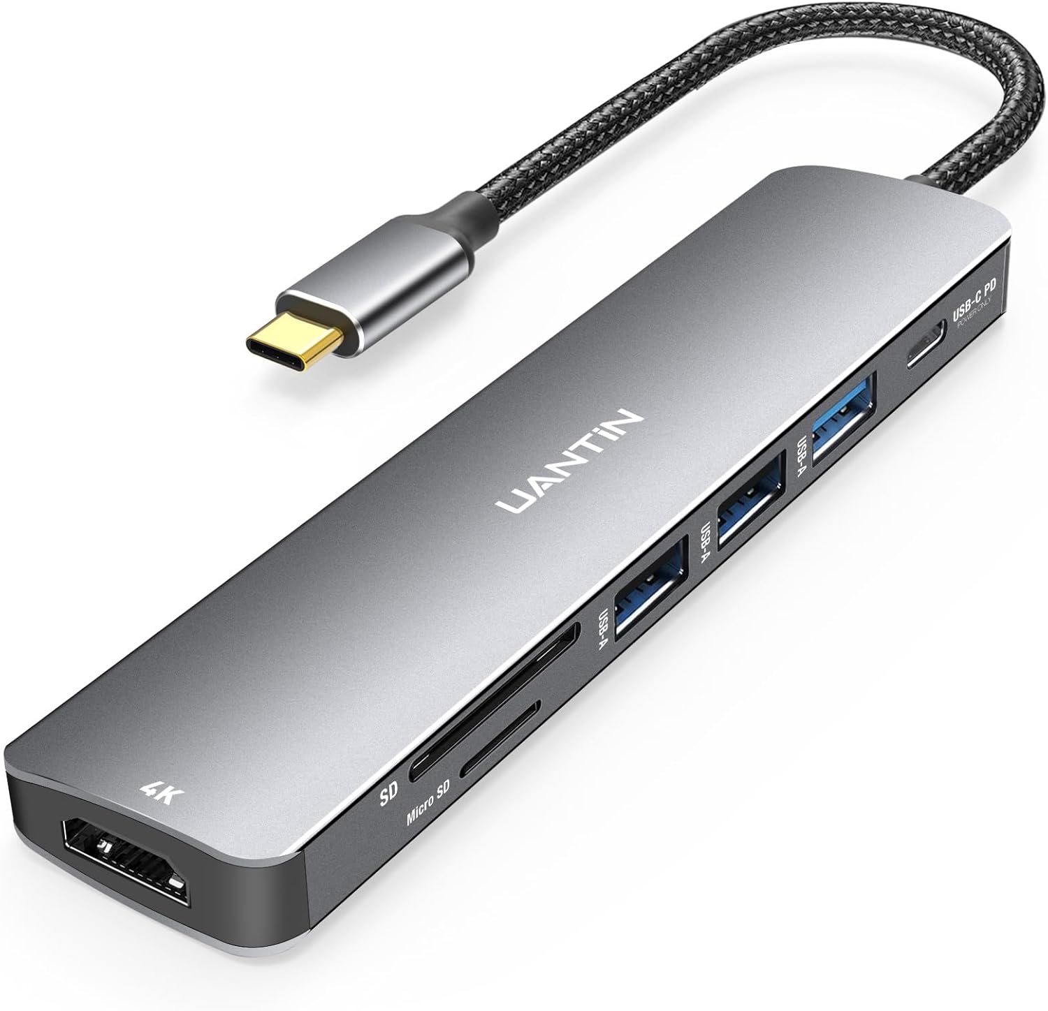 USB C Hub 7 in 1 Multiport Adapter with 4K HDMI Dongle, 100W PD, SD/TF Card Reader, 3 USB-A, USBC Docking Station for MacBook Mac Pro/Air, Dell, HP, ASUS, Acer and Other Type C Laptops
