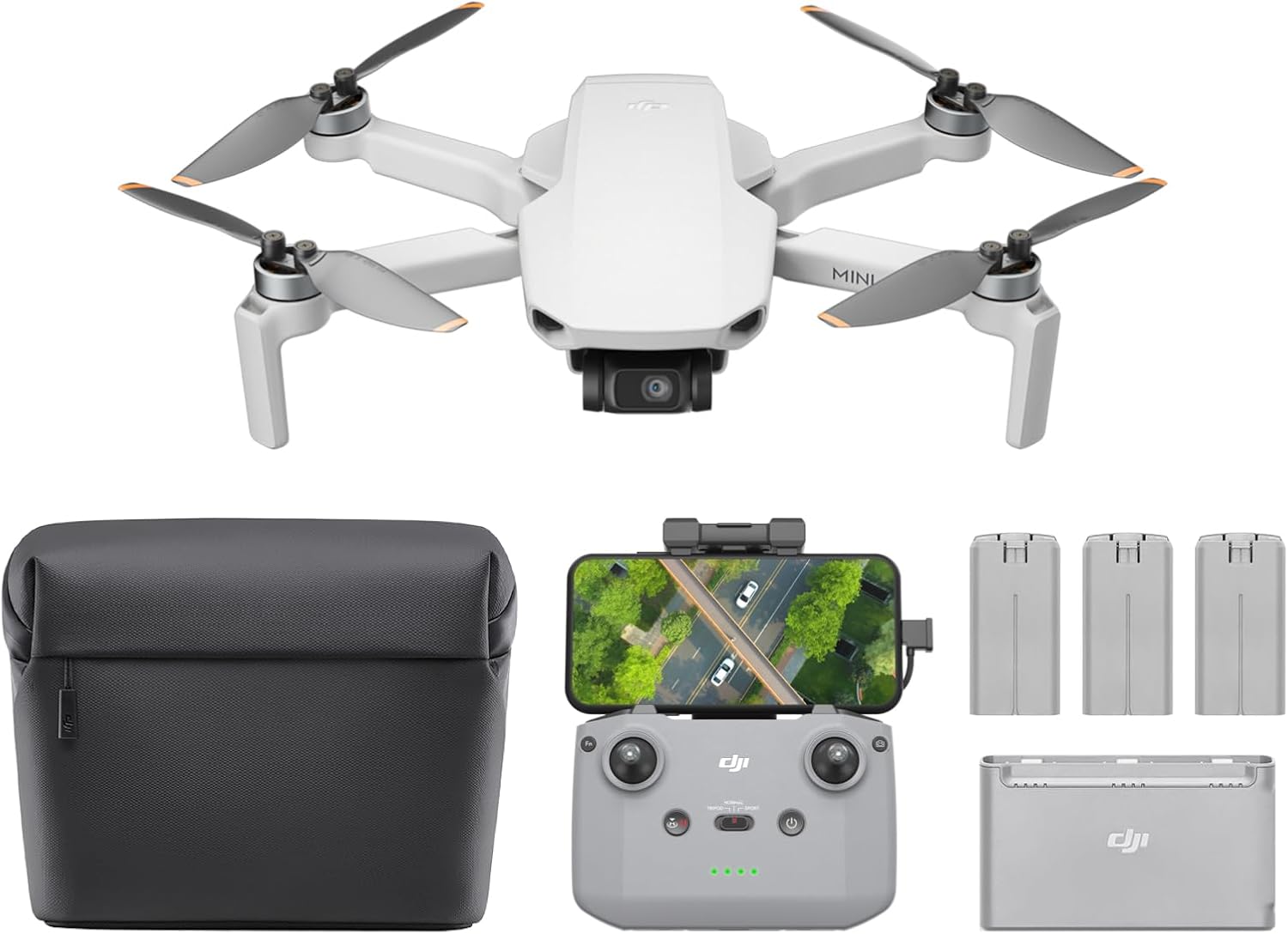 DJI Mini 4K Fly More Combo, 3 Batteries, Under 249 g | Drone with 4K UHD Camera for Adults, 3-Axis Gimbal, 10km Video Transmission, Auto Return, 93-Min Flight Time, QuickShots