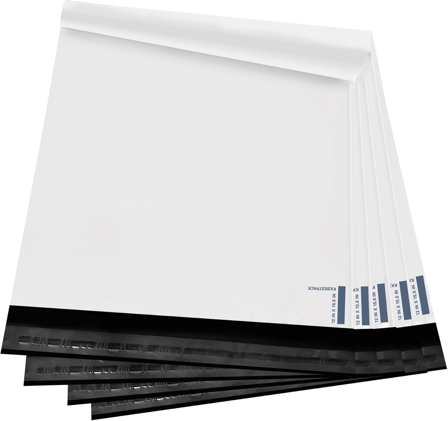 KKBESTPACK Poly Mailers Shipping Envelope Self Sealing Bags (12x15.5 100pc) (PM100), White