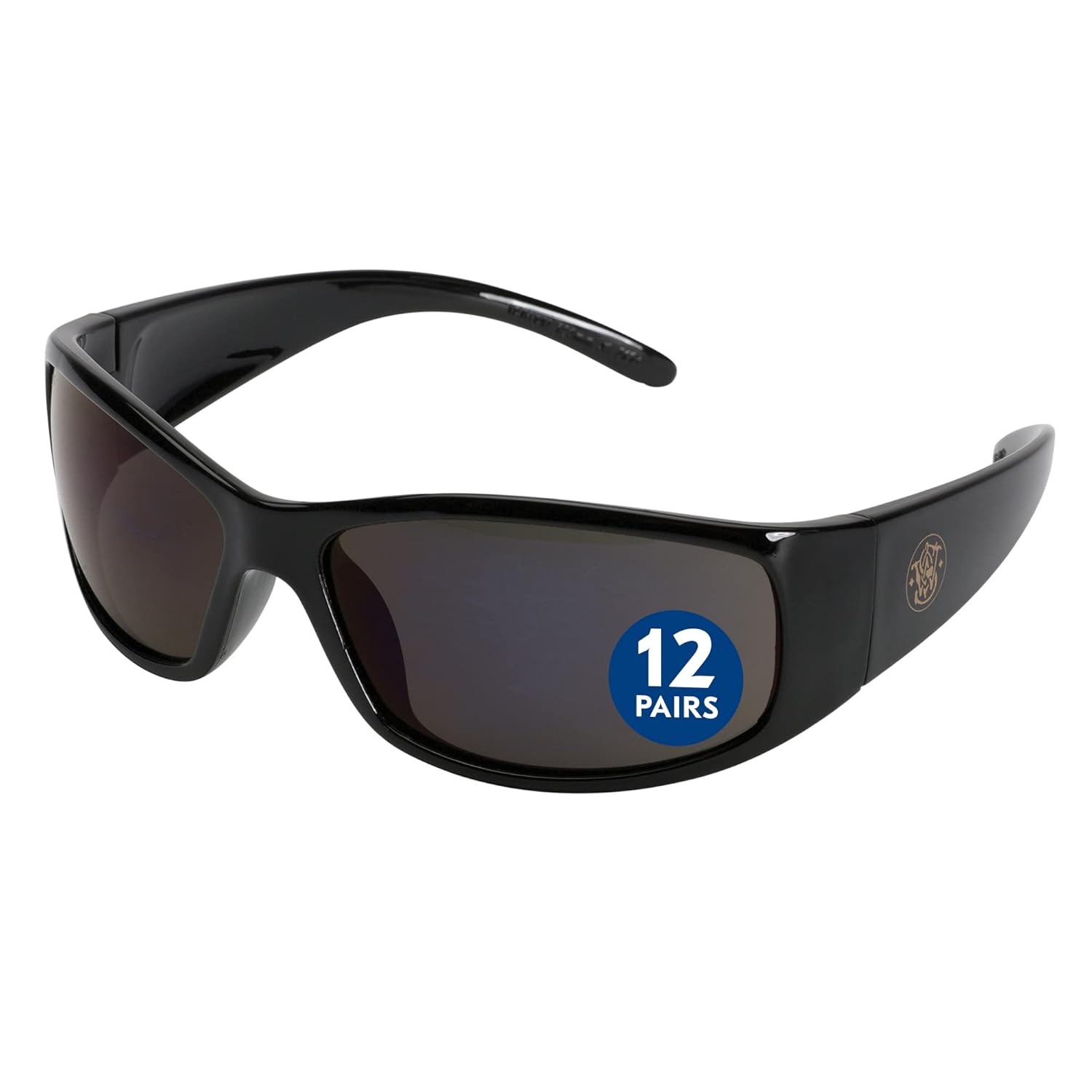 Smith & Wesson® Elite™ Safety Glasses (21303), Smoke Lenses, Black Frame, Unisex Sunglasses for Men and Women (Qty 12)