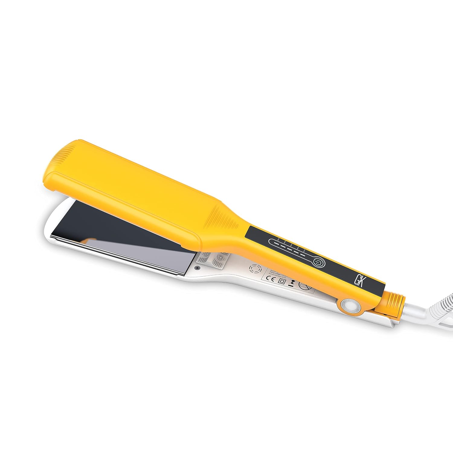 GK HAIR Global Keratin One Control Titanium Styling Flat Iron, 1.5 inches Wide Plates, Auto Shutoff, Professional Straightener, All Hair Types, 150C-232C