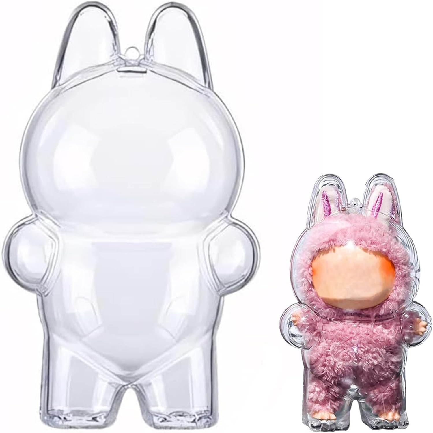 Protective Hard Case for Labubu 1.Generation, Transparent PVC Case Modern and Durable, Easy Installation, Protect Your Labubu Doll