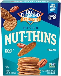 Blue Diamond Almonds, Pecan Thins Gluten Free Cracker Crisps perfect for Snacking, 4.25 oz