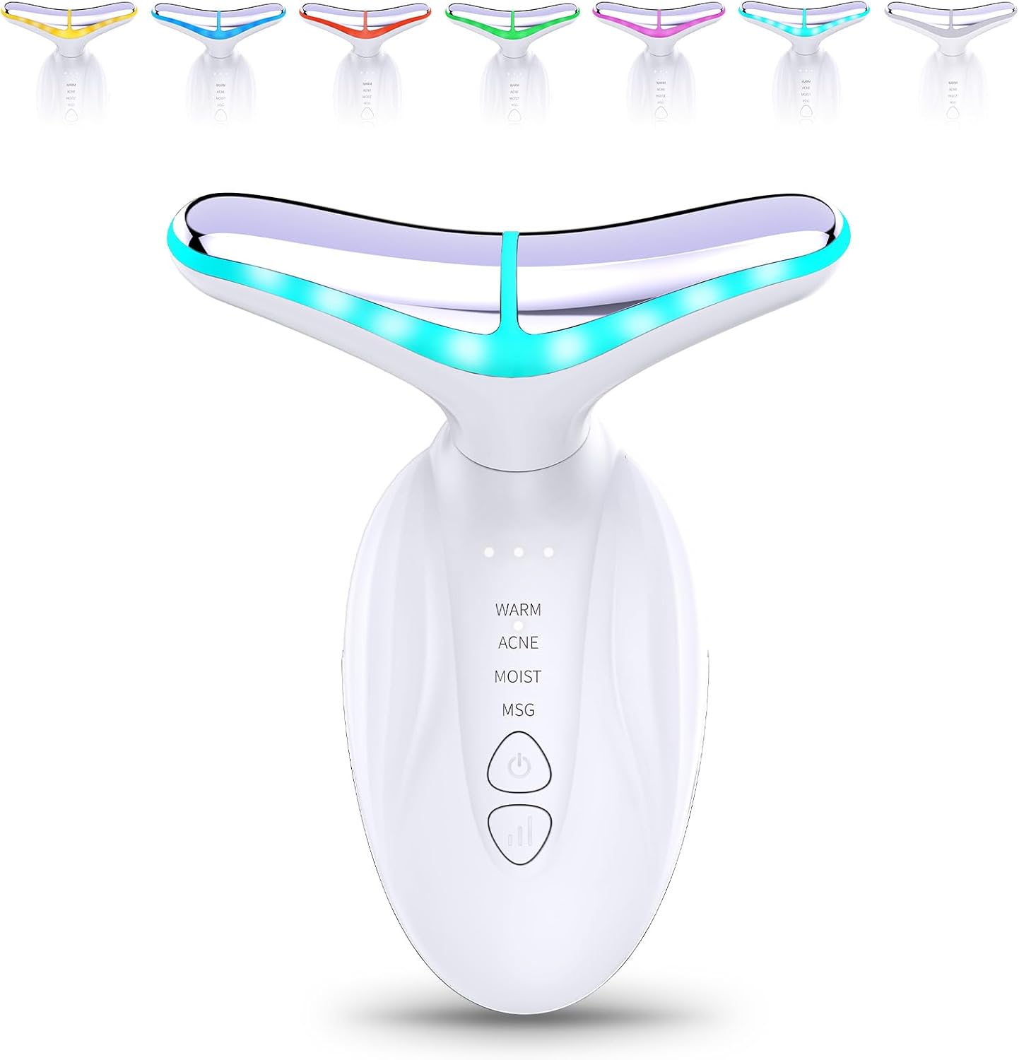 Face Massager, Senndio Face Lifting Device with 7 LED Colors 4 Modes, Electric Face and Neck Massager EMS Microcurrent Anti-Wrinkle Facial Sculpting, Portable with USB-C Charging