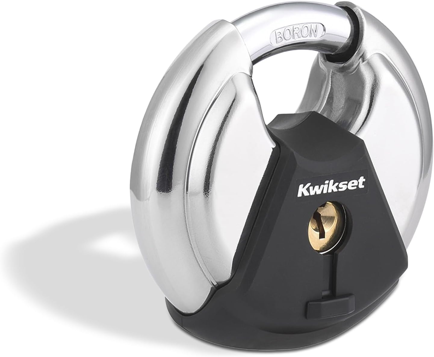 Kwikset Discus Padlock with Boron Carbide Shackle, 2-3/4" Body, 1-Pack