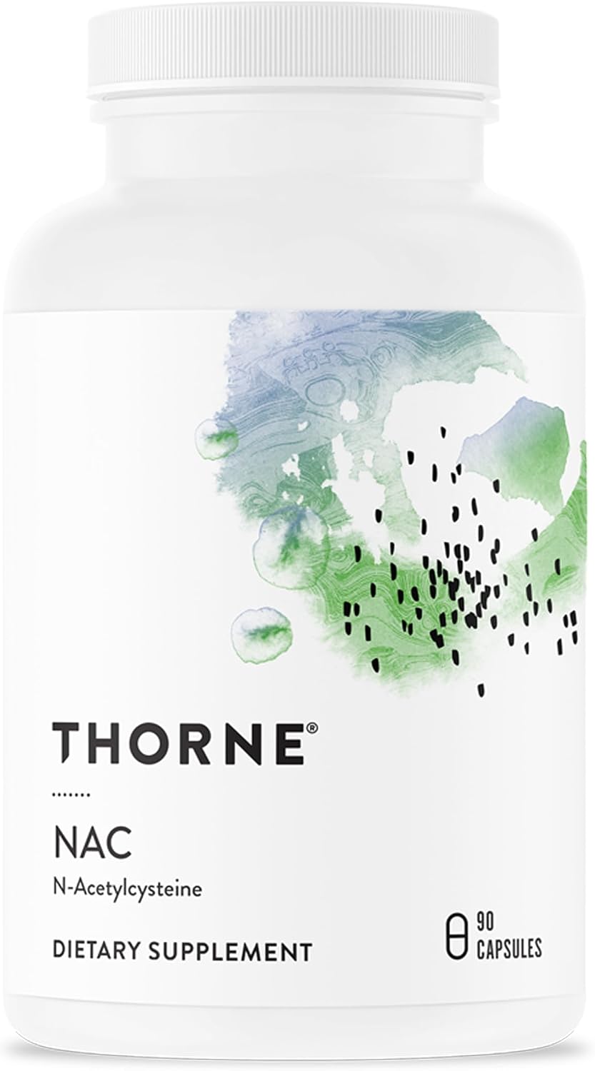 THORNE NAC, 500 mg N-Acetylcysteine, Amino Acid Supplement, 90 Capsules