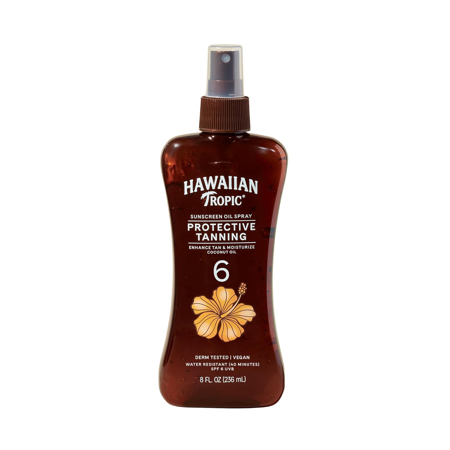Hawaiian Tropic Dark Tanning Oil Spray Pump, SPF 6 8 Oz (Packaging May Vary)