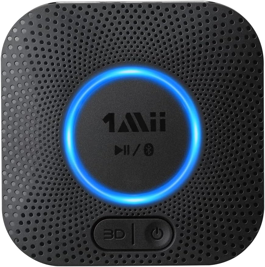 1Mii B06 [Upgraded] Bluetooth 5.3 Receiver, Bluetooth Audio Adapter with aptX HD for Streaming Music from Smartphone/Tablet to RCA/3.5mm Aux AV Receiver, Amplifier, Home Stereo Speaker