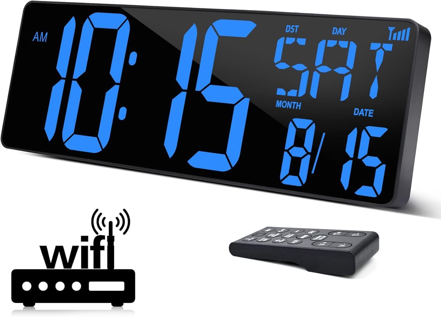XREXS 16.5 in Large Digital Wall Clock WiFi Sync