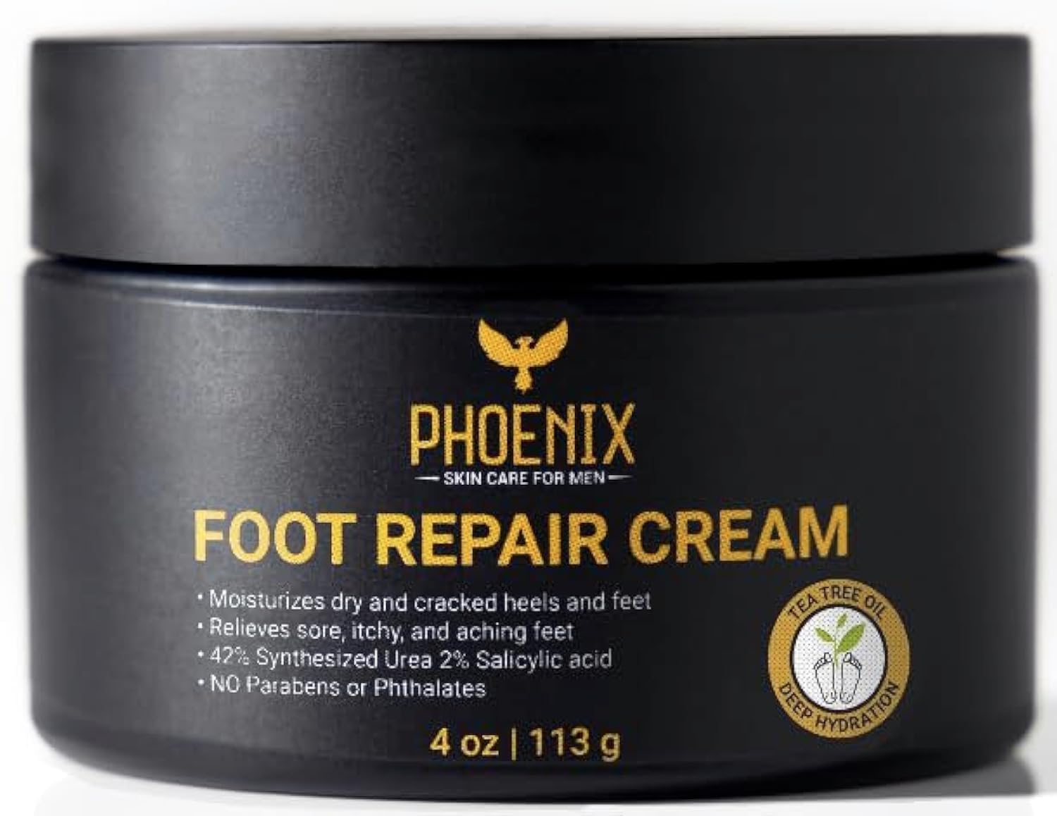 42% Urea Cream - Foot Moisturizer - For Dry and Cracked feet - Callus Remover - Paraben free - Tea Tree Oil - for Soft Smooth Feet - Phoenix Skin Care - Foot Cream for Men
