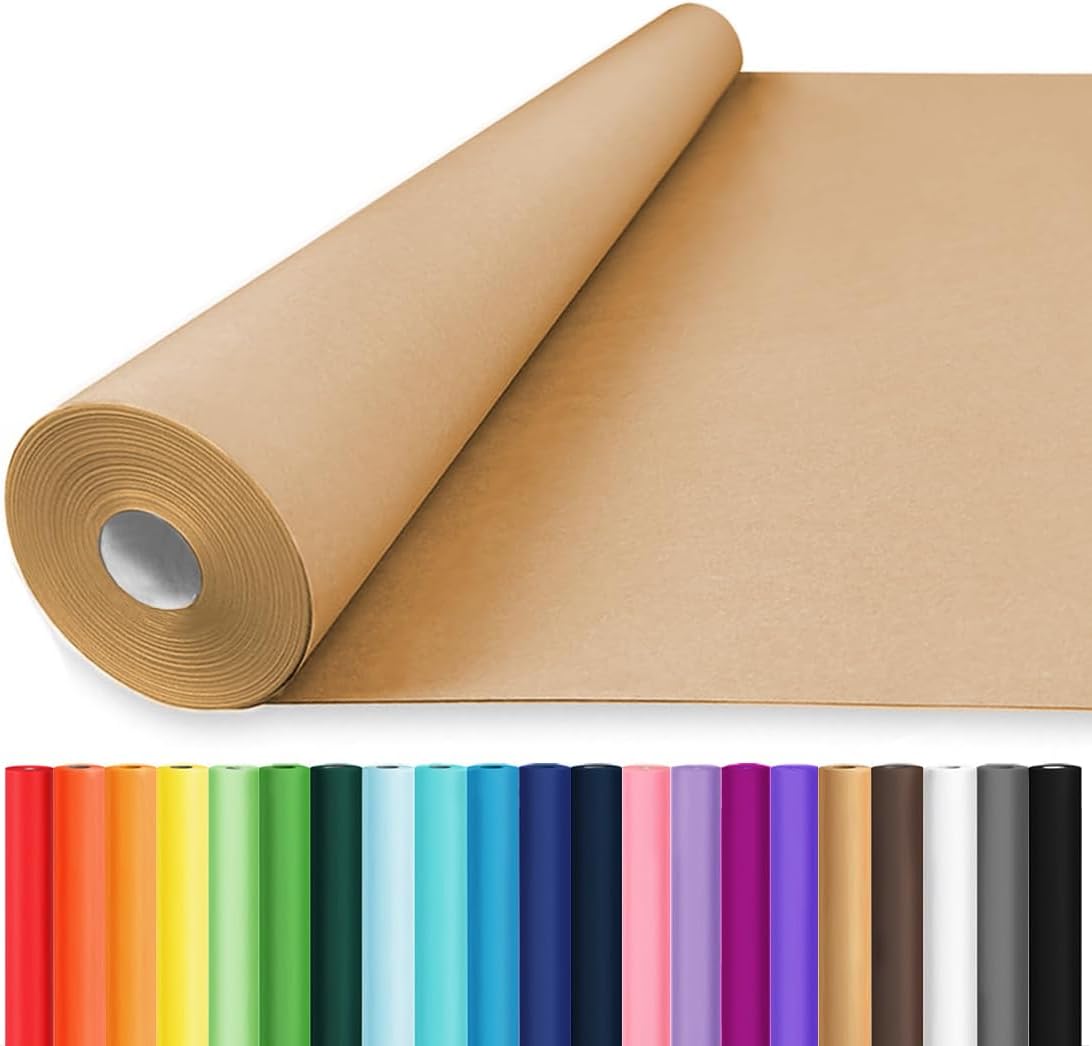 Vanhench 48"x 2400" (200') Brown Jumbo Roll Wrapping Paper Roll