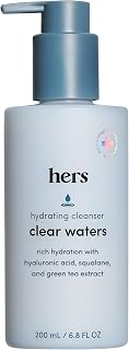 hers Clear Waters Hydrating Cleanser - Squalane Cleanser Face Wash Made for All Skin Types - Supports Skins Natural pH - Contains Hyaluronic Acid, Squalane, and Green Tea Extract - 6.8 fl Oz